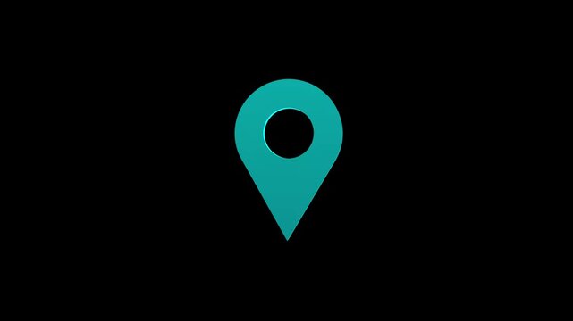 Animated location pointer. animated pin map animated icon. location icon. GPS location pointer motion video on white background. motion graphics