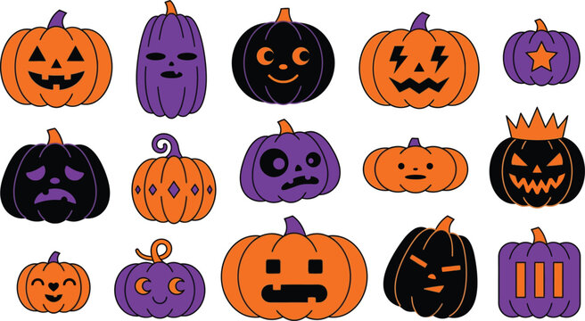 Halloween pumpkin patch 15 unique jack o' lantern faces for spooky decorations
