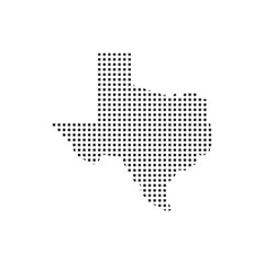 Fototapeta premium Texas State Map Halftone Dot Pattern on White Background