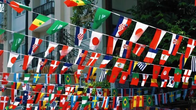 Colorful World Country Flags Vector Collection with Decorative International Symbols for Business Celebration Holiday Design and Cultural Illustration
