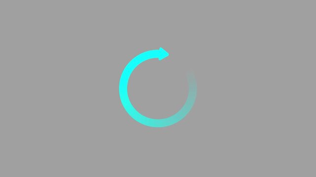 Sine Circular loading bar animation with arrow pointer, buffering icon clip on White   background