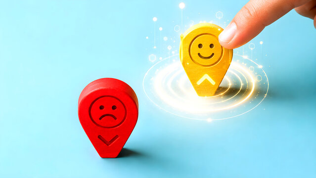Opting for positivity. Smiling face block versus sad face block.