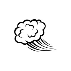 Cloud with thunder isolated comic burst sign. Vector boom or puff symbol, lightnings © Vector Tradition