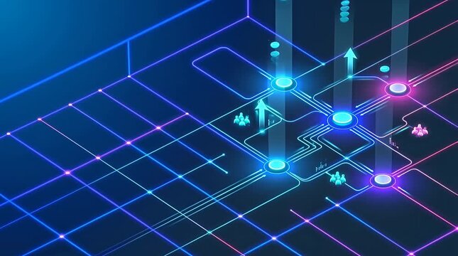 Futuristic Holographic Network Visualization Glowing Technology
