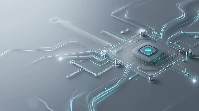 Futuristic Holographic Interface Glowing Technology Visualization
