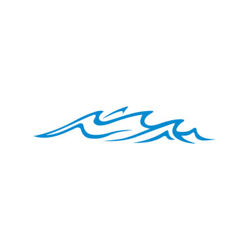 Marine water splashes isolated abstract sea waves symbol. Vector stream of storming ocean