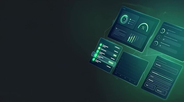 Futuristic Data Visualization Hologram Glowing Interface Display