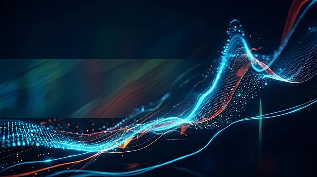 Vibrant Data Visualization Glowing Lines Dynamic Motion Abstract