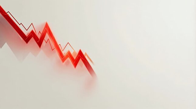 Dramatic Red Arrow Graph Decline Financial Market Visualization