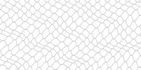 Fishing or soccer net. Repeated hexagon pattern. Black wired mesh texture isolated on white background. Metallic or fabric fence, cage or lattice structure. Vector graphic Illustration. © subang