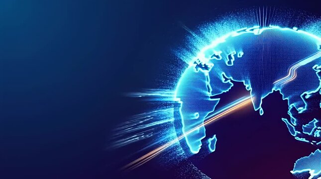 Futuristic Holographic Technology Visualization Global Connectivity