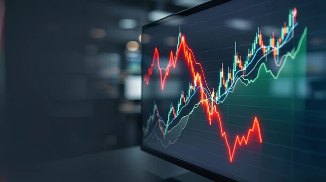 Dynamic Financial Data Visualization with Red Graph Trends