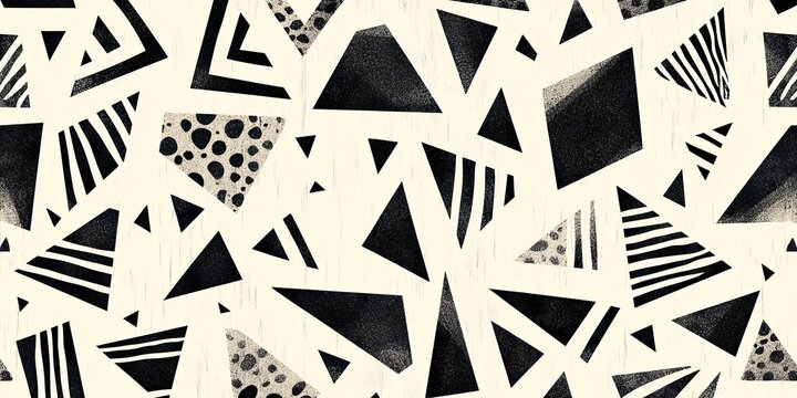 Black and white geometric triangle pattern collage