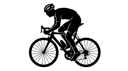 Fototapeta premium Cyclist Riding Bicycle Fast Pace.