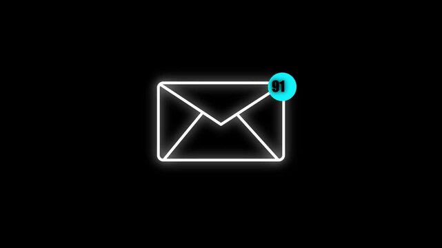 Abstract message icon concept animation. Animated message box icon. Mail inbox 150 notification concept. 4k