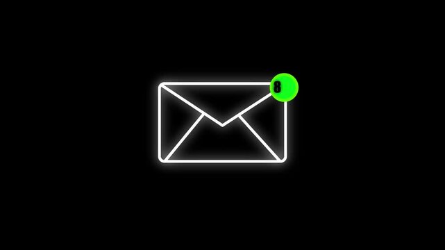 Animated Message Box Icon with Notification Badge New Message Alert UI Animation Pop-up Chat Notification Count for App, Web, and Mobile Interface new email inbox notification animation