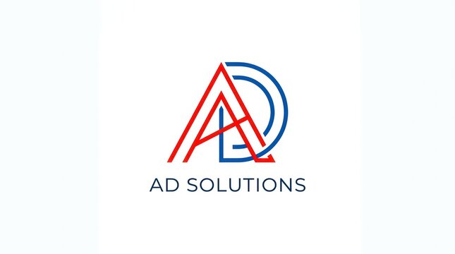 Corporate identity logo design showing overlapping letters A and D for advertising firm.