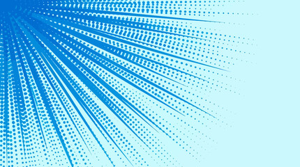 Radiant blue comic burst with halftone dots and speed lines © Lunatix Studio