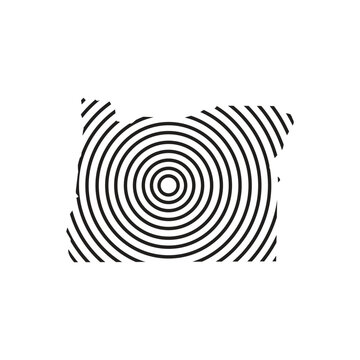 Oregon State Map Concentric Circle Pattern Icon on White Background