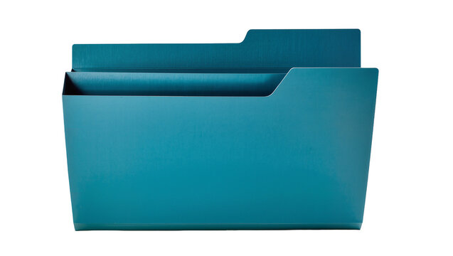 Turquoise blue plastic document holder with two compartments