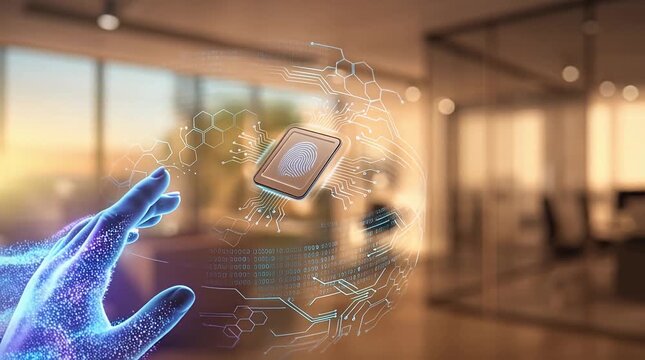 Futuristic Hand Touching Interactive Holographic Interface Technology