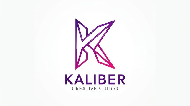 Kaliber creative studio letter k logo mark featuring sharp geometric polygonal lines art.