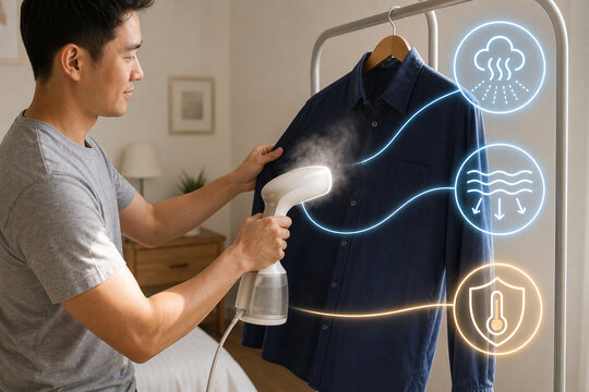 Garment steam wrinkle shield