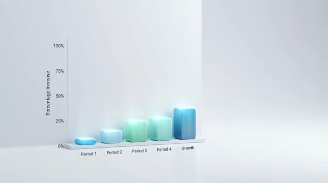 Modern Bar Graph Displaying Growth Percentage Increase