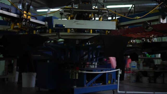 Modern Screen Printing Machine at Work