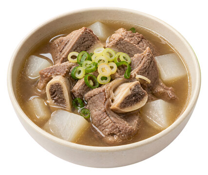 Galbitang Beef Rib Soup Isolated on Transparent Background