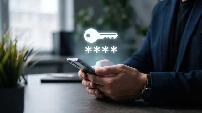 Mobile Authentication Security Management: Digital Password Credential Verification, Access Control Key Protection, and Cyber Identity Security Operations Using Smartphone in Corporate Office 