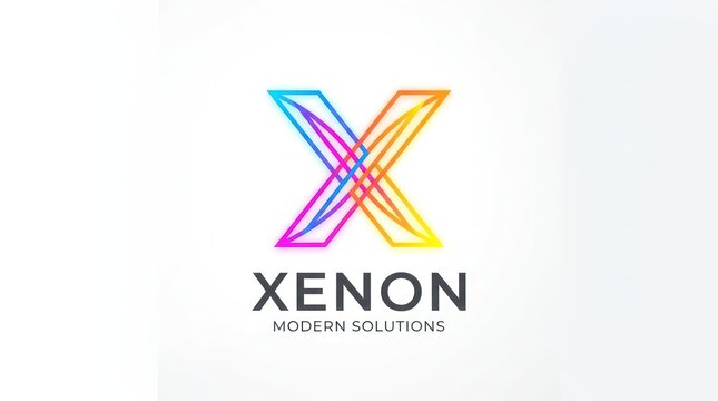 Xenon modern solutions logo vector. colorful creative x letter logo.
