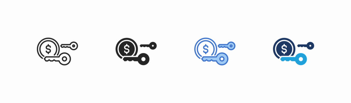 Set of crypto icon collection in multiple style. Icon suitable for web and mobile application