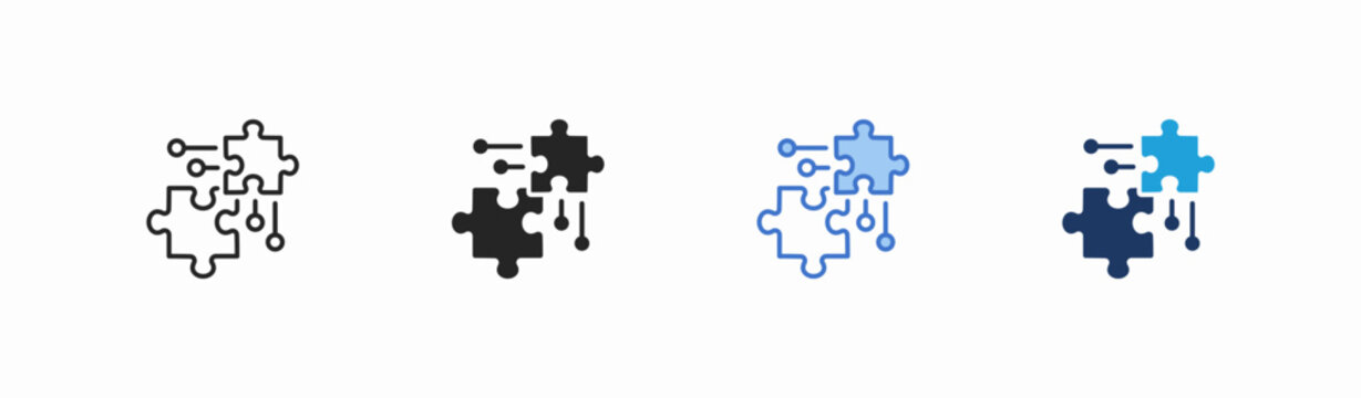 Set of integration icon collection in multiple style. Icon suitable for web and mobile application