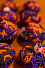 Fototapeta premium Brigadeiros, Brazilian sweets in Halloween theme.