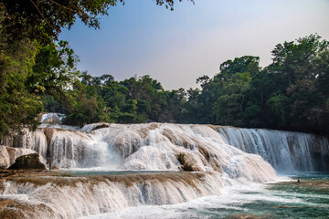 Agua Azul Waterfalls Landscape in Chiapas Mexico © Jeppo75