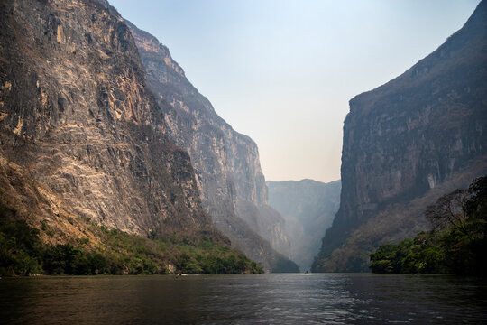 Sumidero Canyon with Grijalva River in Chiapas Mexico