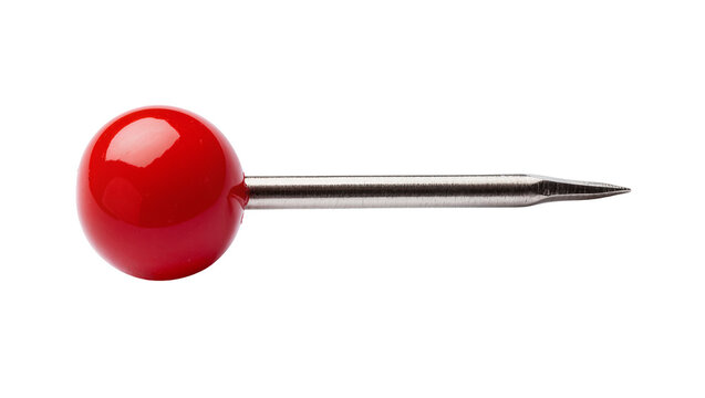 Red round head metal push pin