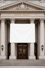 Obraz premium City hall with blank banner