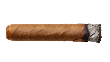 Rolled tobacco cigar with ash on one end © Thaddeus
