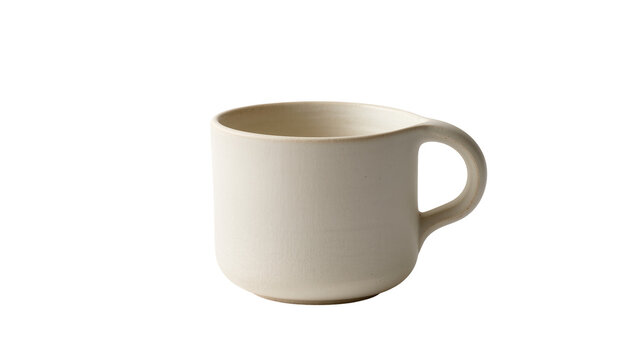 Ceramic mug with handle, off-white color