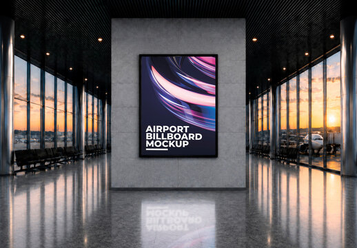 Airport Poster Billboard Mockup Template
