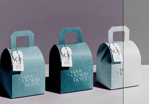 Paper Gift Box Packaging Mockup Template