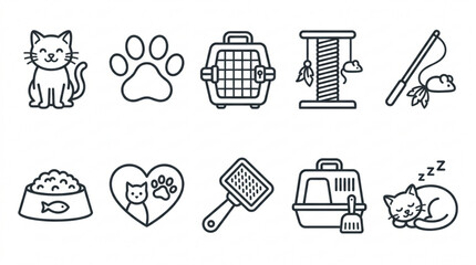 Fototapeta premium Cat icons for lifestyle