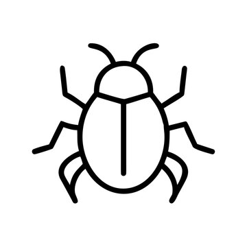 Software bug and virus icon for cyber security and error detection.