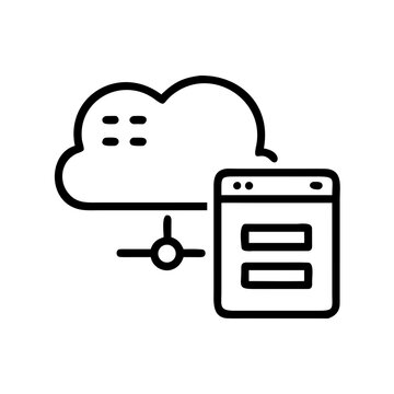 Cloud data storage connected to browser window interface.