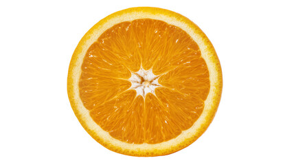 Fototapeta premium Orange slice with juicy segments and white pith