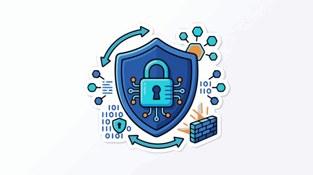 Digital shield with lock circuit binary code and firewall