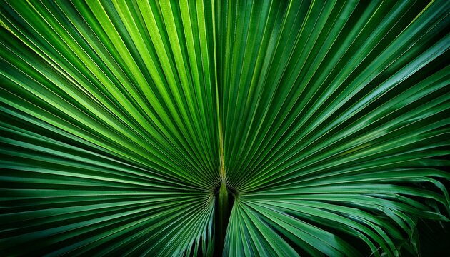 Abstract Green Palm Leaf Texture Nature Background Tropical Leaf