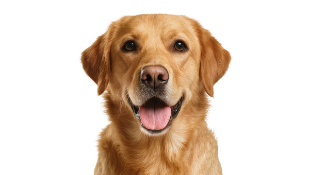 Golden Retriever dog smiling with tongue out